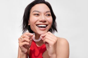 Smiling woman from Staunton who got straight teeth using Candid Aligners